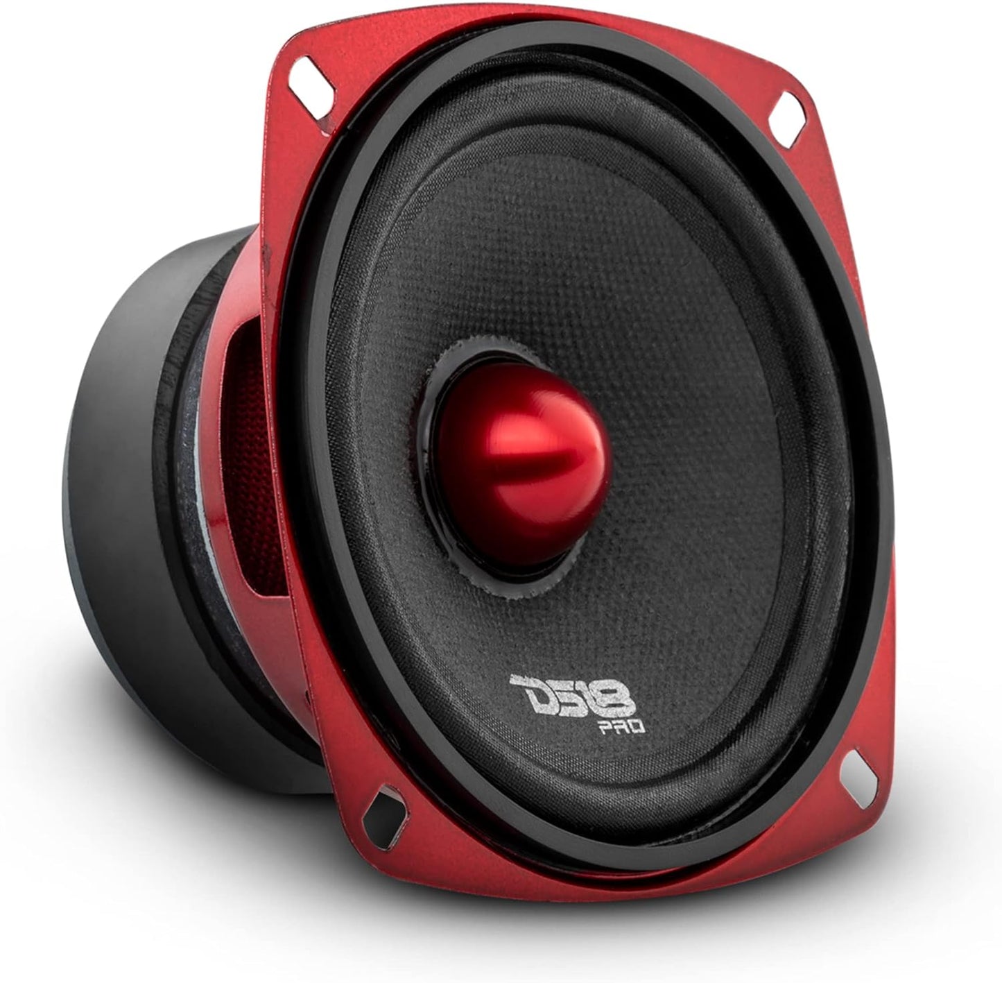 PRO-X5.4BM Loudspeaker - 5.25", Midrange, Red Aluminum Bullet, 300W Max, 150W RMS, 4 Ohms - Premium Quality Audio Door Speakers for Car or Truck Stereo Sound System (1 Speaker)