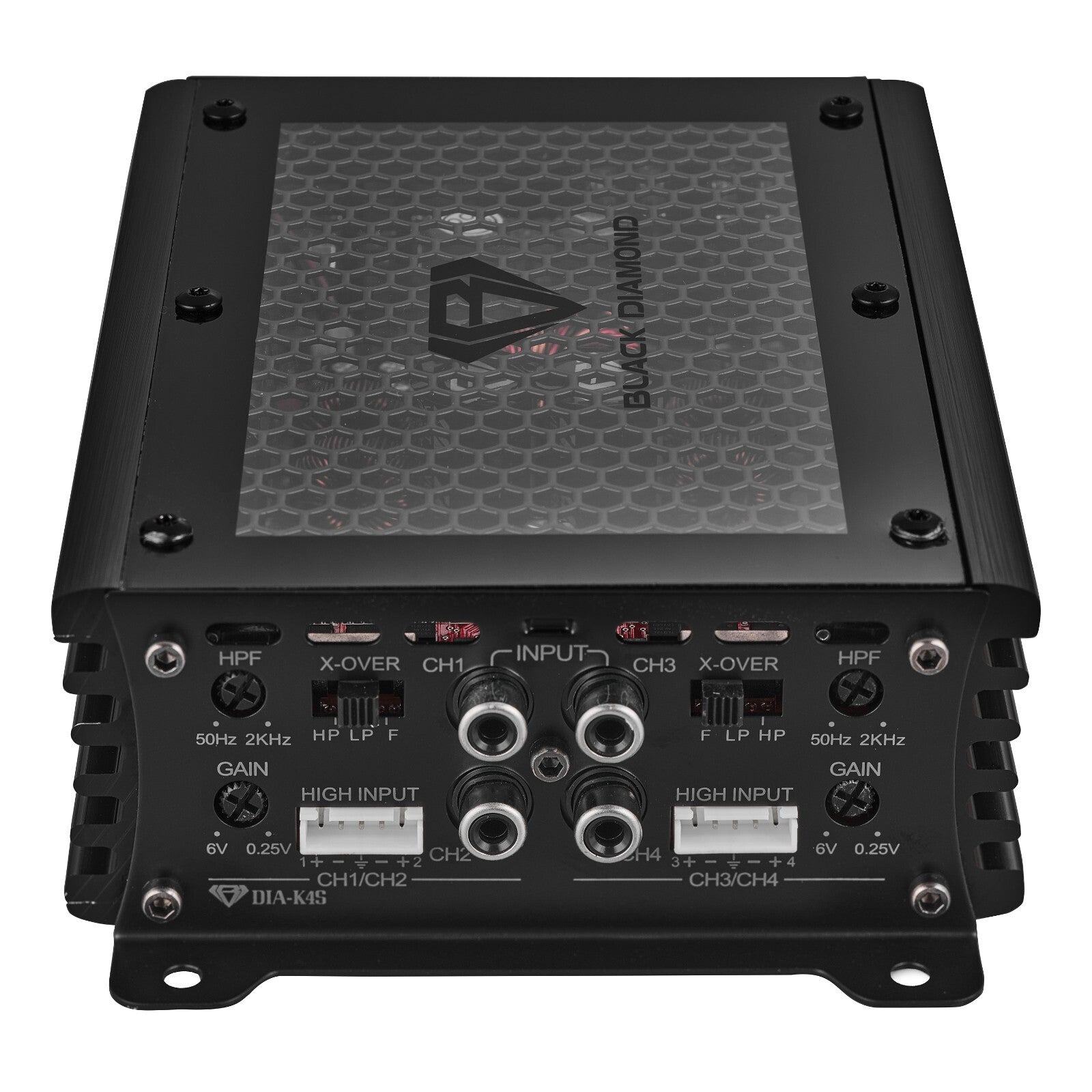 4X 6.5" Midrange Speakers with Bullet and Amplifier - Black Diamond Bundle