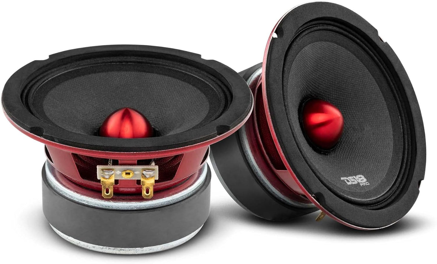PRO-X5.4BM Loudspeaker - 5.25", Midrange, Red Aluminum Bullet, 300W Max, 150W RMS, 4 Ohms - Premium Quality Audio Door Speakers for Car or Truck Stereo Sound System (1 Speaker)