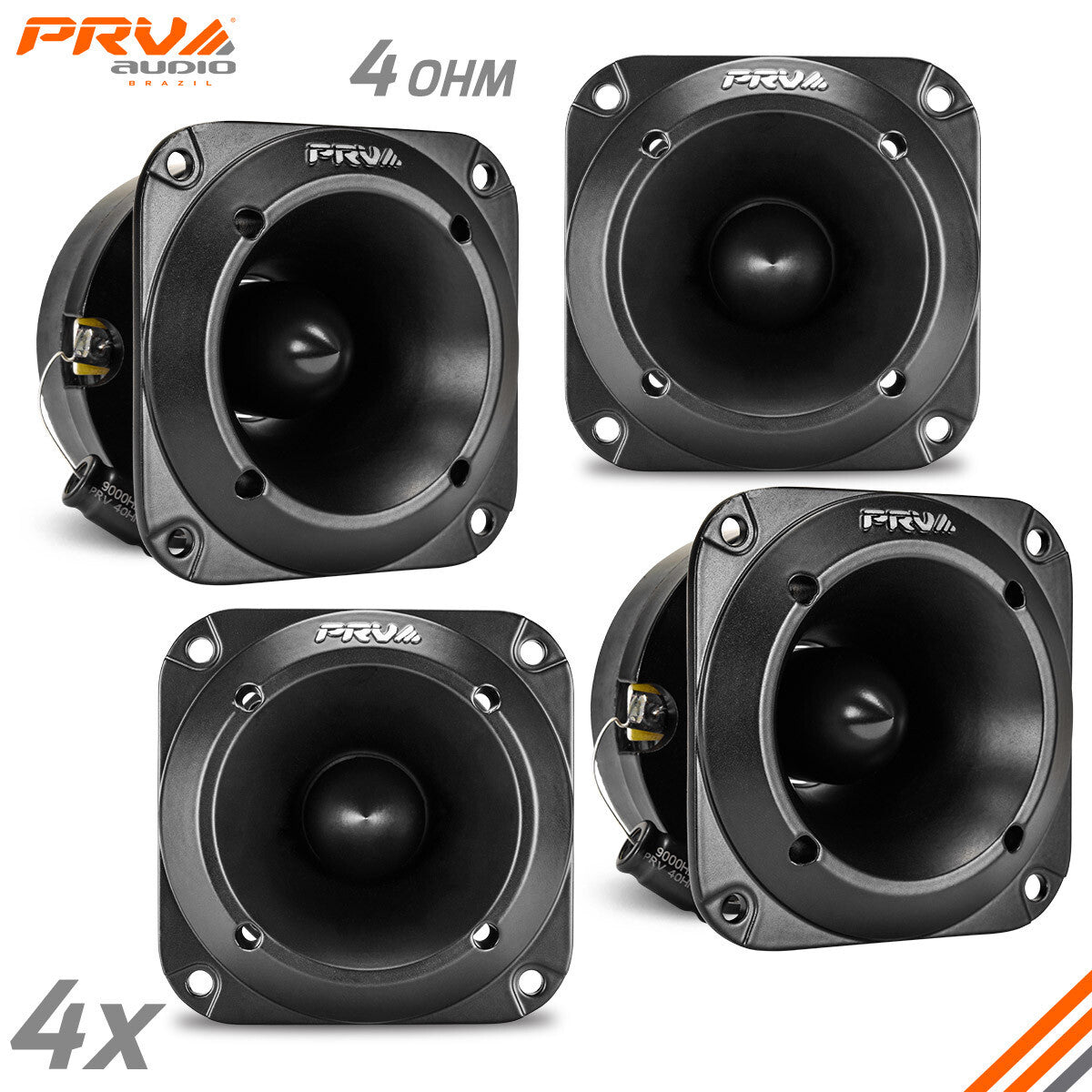 4X PRV 480 Watts Car Audio 3" Super Tweeter Tw350Ti-4 Bullet 4 Ohms Titanium
