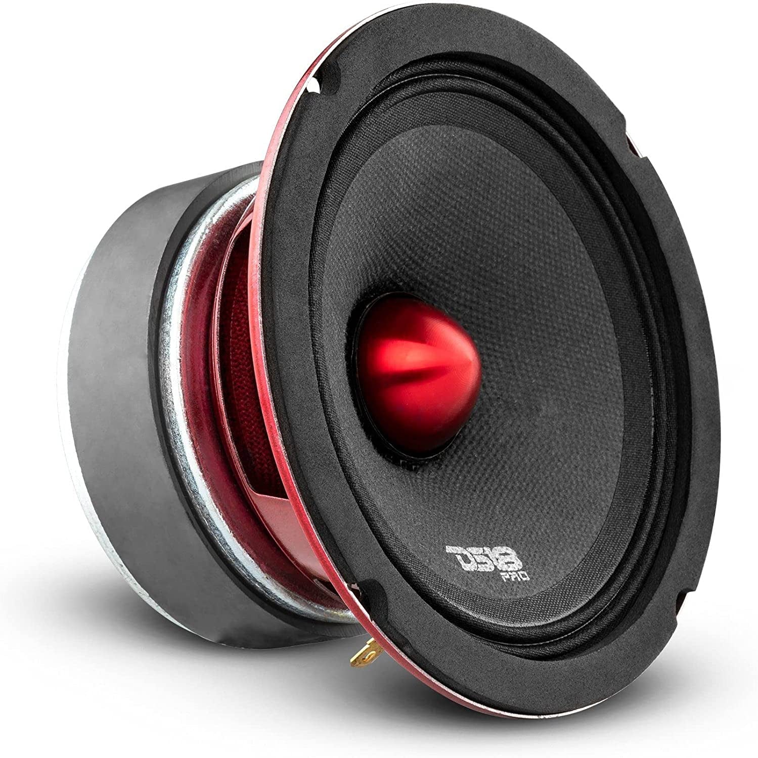 PRO-X5.4BM Loudspeaker - 5.25", Midrange, Red Aluminum Bullet, 300W Max, 150W RMS, 4 Ohms - Premium Quality Audio Door Speakers for Car or Truck Stereo Sound System (1 Speaker)