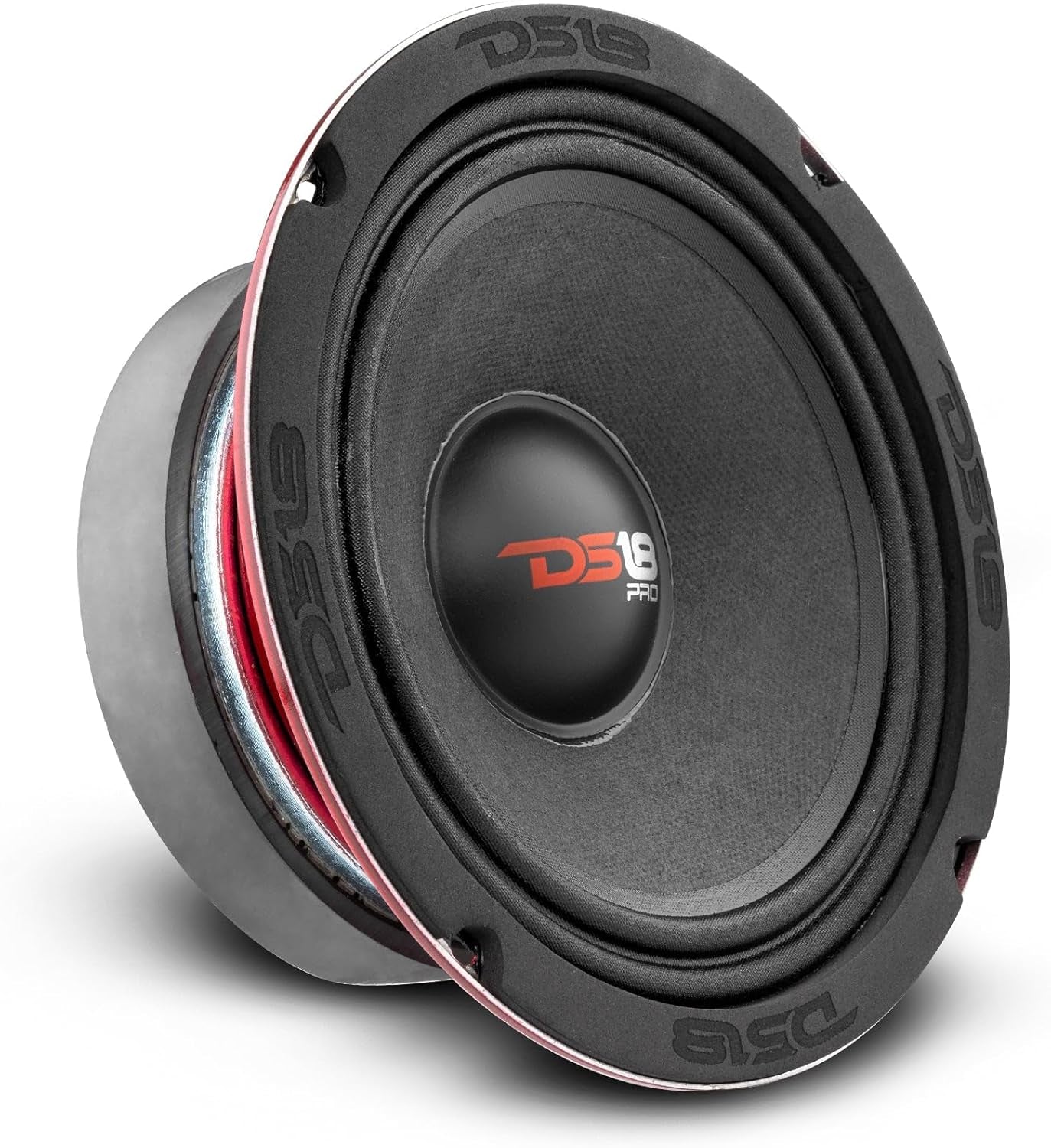 PRO-X5.4BM Loudspeaker - 5.25", Midrange, Red Aluminum Bullet, 300W Max, 150W RMS, 4 Ohms - Premium Quality Audio Door Speakers for Car or Truck Stereo Sound System (1 Speaker)