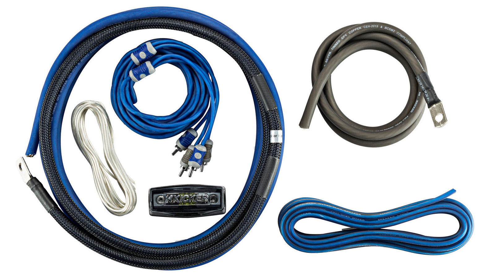 KICKER 46CK4 4 Gauge 4 AWG Complete Amplifier Amp Installation Wire Kit 4GA